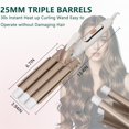 thumbnail image 6 of Hair Curling Iron, 3 Barrel Curling Iron Wand, 1 inch Ceramic Tourmaline Triple Barrels, 5 Adjustable Temperature Hair Crimper, Hair Waving Styling Tools for Women Girls, Gift for Mother's Day(Gold), 6 of 8