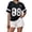Black, variant on Womens Tops Casual Loose Fit Letter Print Short Sleeve Versatile Streetwear Graphic Tee Soft Lightweight Comfort Everyday Blouse