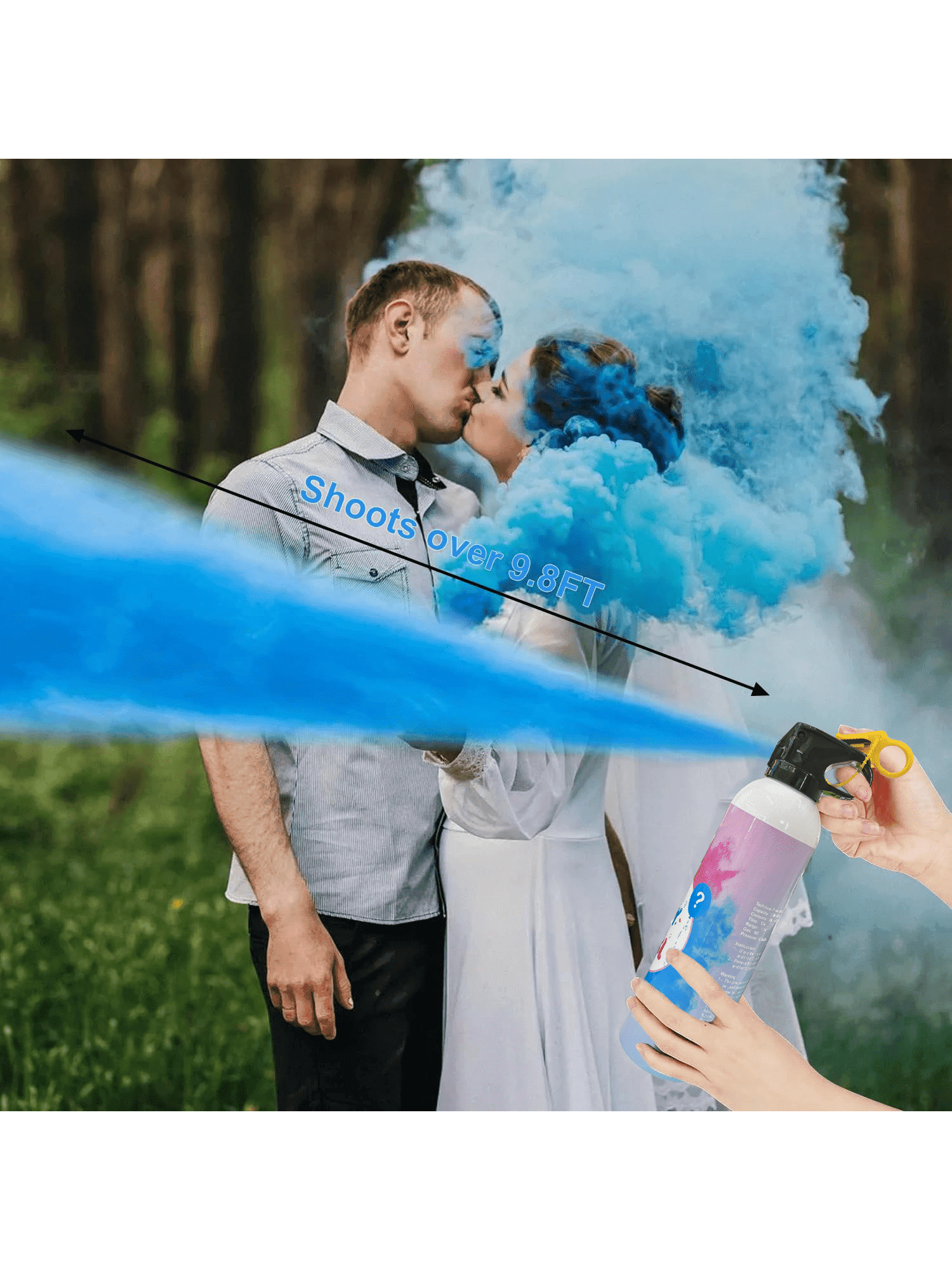 Microplushshop Gender Reveal Fire Extinguisher 2 Packs, 100% Biodegradable, Blue