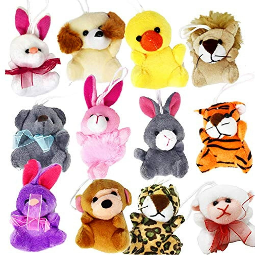 Lverse 12 Pack Prefilled Easter Eggs of Mini Stuffed Animal Plush Toys Easter Baster Stuffer for