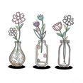 thumbnail image 2 of 3 piezas de flores de metal para decoración de pared, adornos colgantes decorativos de hierro, decoración floral para el hogar, la oficina o el Estilo A, 2 of 8