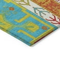 thumbnail image 4 of HomeRoots 598523 8 x 10 ft. Teal Blue, Green & Pink Aztec Washable Indoor & Outdoor Rectangle Area Rug, 4 of 5