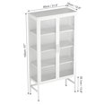 thumbnail image 3 of Double Glass Door Storage Cabinet with Adjustable Shelves and Feet Cold-Rolled Steel Sideboard Furniture for Living Room Kitchen White 05925, 3 of 9