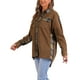 thumbnail image 4 of CHAQUETA SHACKET DE WAFFLE CASUAL PARA MUJER INSPIRADA CHIC, BLUSAS ELEGANTES DE PATRÓN A CUADROS, CAMISAS DE MANGA LARGA CON BOTONES, COLOR MARRÓN OSCURO, TAMAÑO XS, 4 of 6