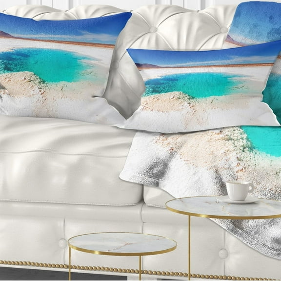 Designart Beautiful Salinas Lake in Argentina - Landscape Printed Throw Pillow - 12x20