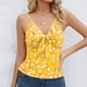 thumbnail image 5 of Puntoco Blusas sin mangas para mujer, blusa informal de moda con cuello en V y sin mangas con estampado de vendaje para mujer, 5 of 5
