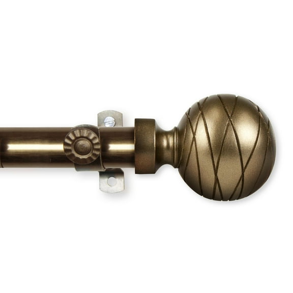 Lynn Curtain Rod 13/16 inch 66-120" - Antique Brass