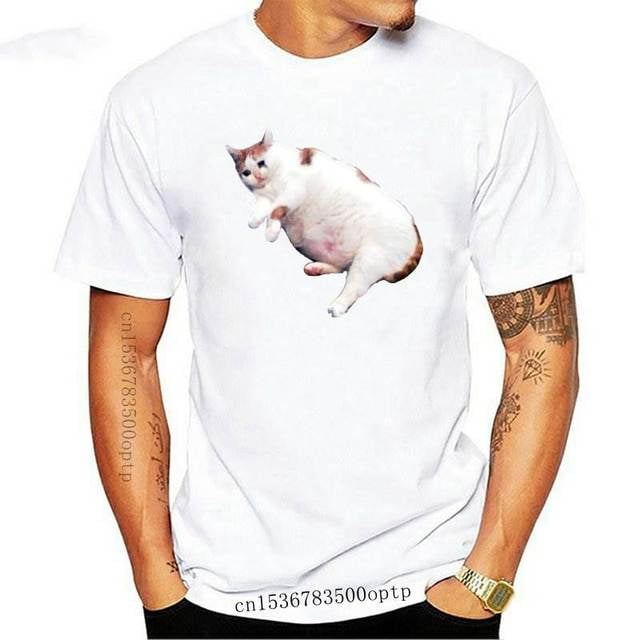 New Cat T Shirt Sad Fat Cat Overweight Funny Meme Xd Dank