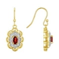 thumbnail image 5 of RYLOS Matching Jewelry Set Floral Design: Yellow Gold Plated Silver Tennis Bracelet, Earrings, Ring & Necklace. Gemstone & Diamonds. Garnet January Birthstone Jewelry size 6, 5 of 10