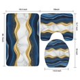 thumbnail image 3 of Blue Marble Gold Wave Pattern Bathroom Rugs Sets 3 Piece,Toilet Cover Set,Absorbent Non Slip Bathroom Mats Sets with U-Shaped Contour Rug Toilet Rug Set, 3 of 5