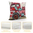 thumbnail image 4 of SHANXI  Valentines Day Pillow Covers, Striped Hearts Trucks Hugs Kisses Be Mine Decorations Pillow Cases Decor for Home Sofa Couch (Red)  12x12in, 4 of 5