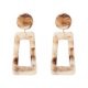 thumbnail image 1 of Pendientes geométricos redondos con forma de rectángulo, pendientes colgantes de aleación, joyería (marrón), 1 of 5