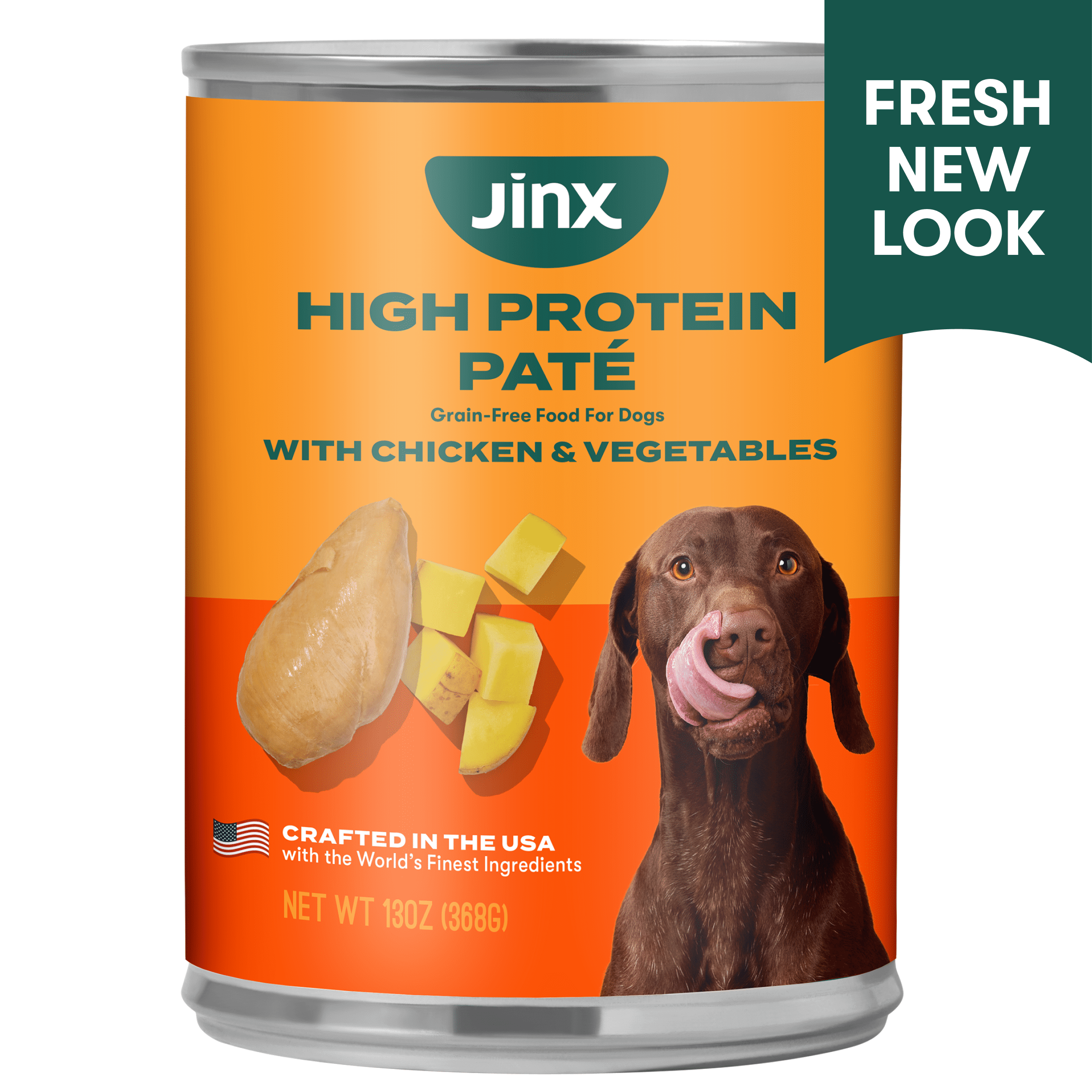 (6 pack) Jinx Pate with Chicken & Vegetables Natural Wet Dog Food, Grain Free, 13 oz Can