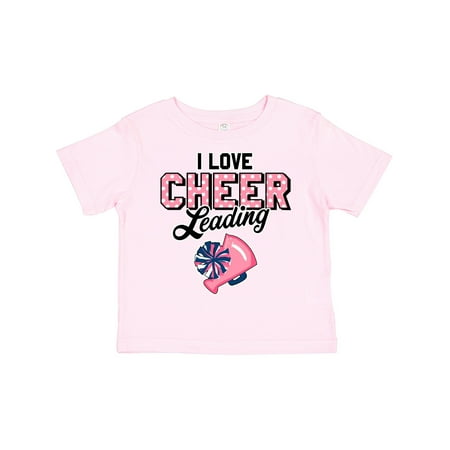 

Inktastic I Love Cheerleading with Pom Poms and Megaphone Gift Toddler Toddler Girl T-Shirt