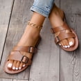 thumbnail image 3 of AXXD Women Brown Sandals 8.5 Summer Wearing Belt Buckle Hollow Sandals Beach Shoes, 3 of 6