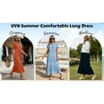 thumbnail image 6 of UVN Long Dresses for Women Summer Short Sleeve Casual Crewneck Maxi Dress with Pockets, 6 of 8