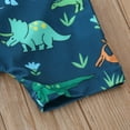 thumbnail image 6 of XDZJLR Toddler Boys Swim Trunks Summer Girls Short Sleeve Cartoon Dinosaur Prints 1 Piece Beach Bikini Shorts 18-24 Months, 6 of 7