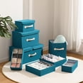 thumbnail image 2 of WRXMIJNHGSA Home Textile Storage Under $5 Linen 8 Lattice Finishing Box Underwear Storage Box Folding Storage Bag Washable, 2 of 7