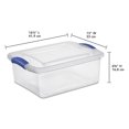 thumbnail image 2 of Sterilite 14 Liter Latch Box, Small Clear Plastic Storage Bin with Lid, Blue Latch, 2 of 7