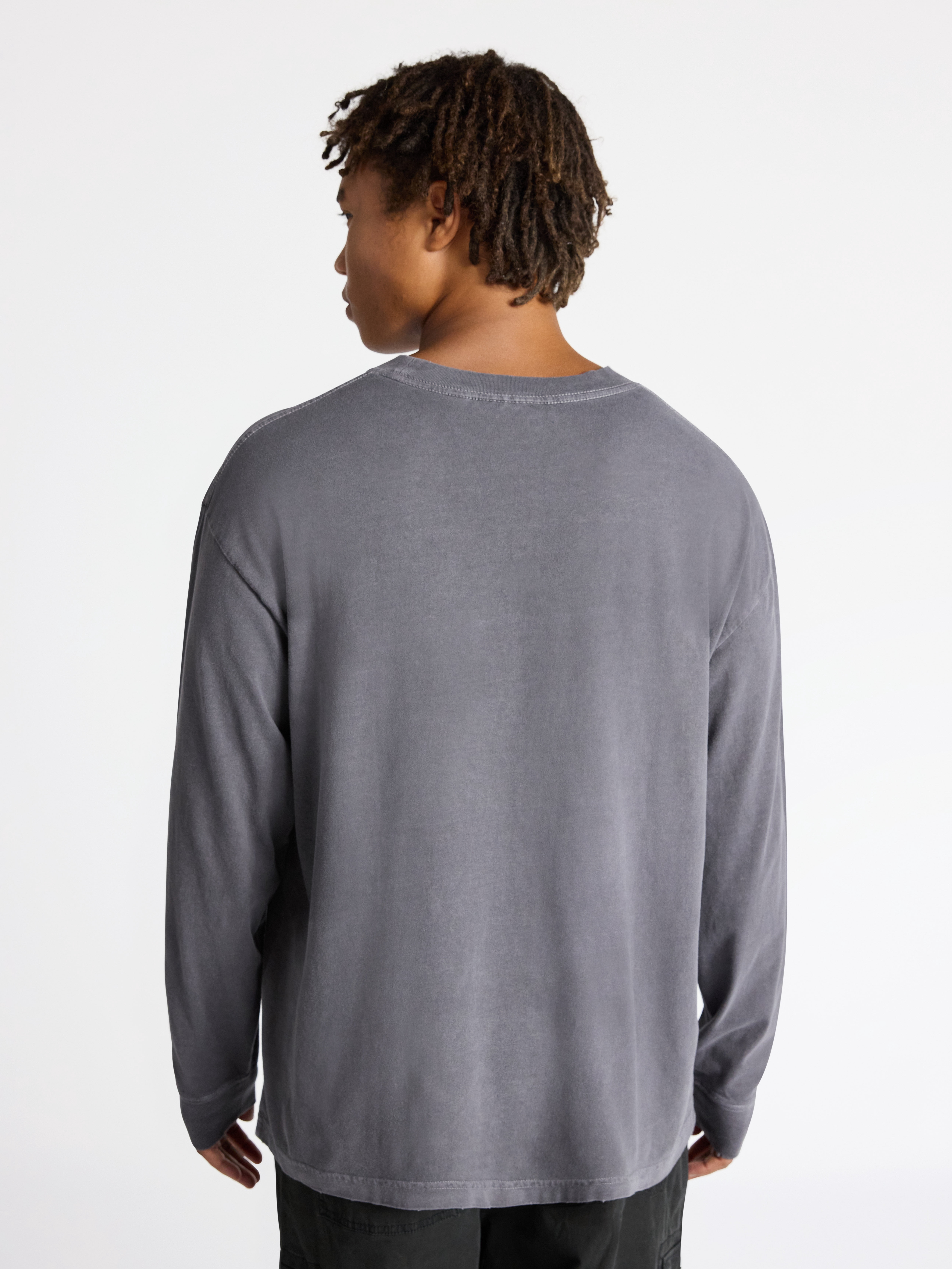No Boundaries Cotton Oversized Tee with Long Sleeves, Men's & Big Men's