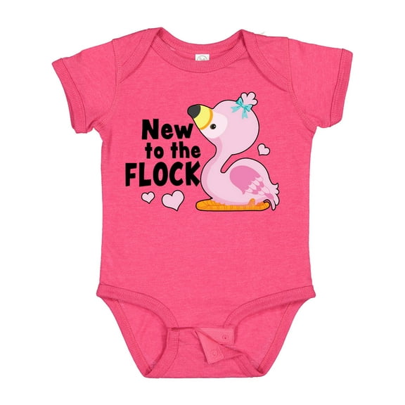 Inktastic New to the Flock Cute Baby Flamingo Boys or Girls Baby Bodysuit