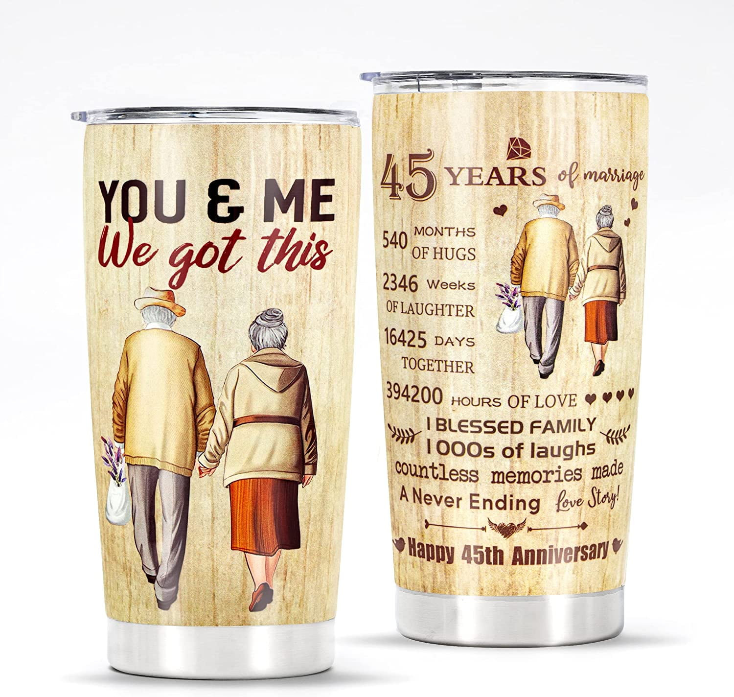 Aoselan 45 Years Of Marriage Tumbler Gifts Romantic Wedding Gifts For aoselan-45-years-of-marriage-tumbler-gifts-romantic-wedding-gifts-for
