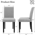 thumbnail image 3 of SUDICA Dining Chairs Set of 2, Gray Fabric Upholstered Side Chairs with Black Metal Legs for Dining Room and Kitchen, 3 of 11