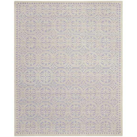 SAFAVIEH Cambridge Leslie Geometric Wool Area Rug, Lavender/Ivory, 10' x 14'