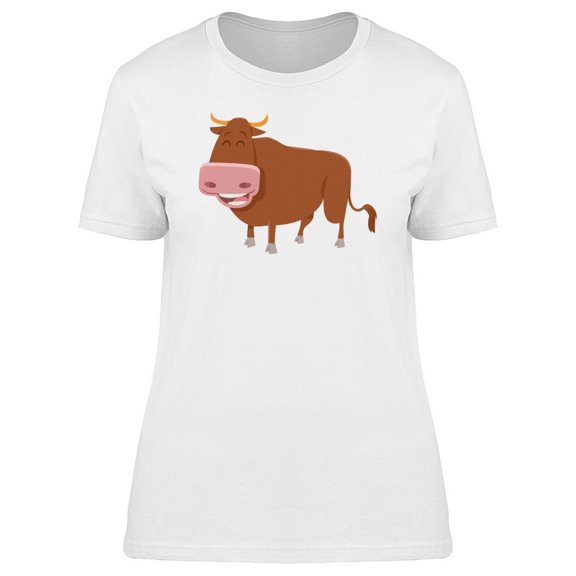 Cool Funny Bull Cartoon Tee Women's -Image by Shutterstock