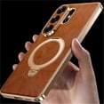 thumbnail image 2 of Case For Samsung Galaxy S26 Ultra/S26 Plus/S26, Genuine Leather Cover With Holder Wireless Charging Shell, 2 of 6