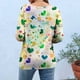 thumbnail image 2 of TaTaai Women's Fashion St. Patrick's Day Unstructured Print Loose Casual Round Neck 3/4 Sleeve T-Shirt Pullover Gift, 2 of 6