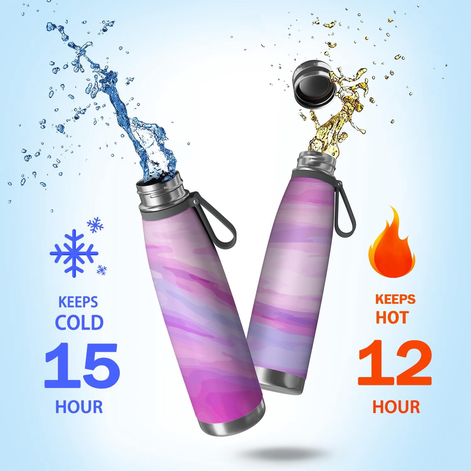 29oz Insulated Water Bottle with Tea Infuser, Stainless Steel Travel Mug, Liquid & Marble Print