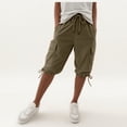 thumbnail image 6 of Only Moment Long Shorts for Women Flowy Palazzo Drawstring Elastic Waist Trousers with Pockets Summer Beach Vacation Clothes Coffee,XL, 6 of 9