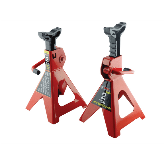 K Tool 61201 2 Ton Jack Stands, Heavy-Duty Steel, Adjustable Height