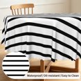 thumbnail image 2 of Tchckioa Minimalist Tablecloth,60 Inch Round Oil-resistant Table Cloth Cover for Kitchen,Black and White, 2 of 6