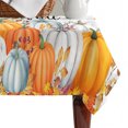 thumbnail image 4 of Fall Maple Leaf Table Cloth Waterproof Tablecloths, Thanksgiving Orange White Pumpkin Plaid Tablecloth Dining Table Cover for Kitchen Party Tabletop Outdoor, Rectangle Tablecloth 60x84 Inch, 4 of 9
