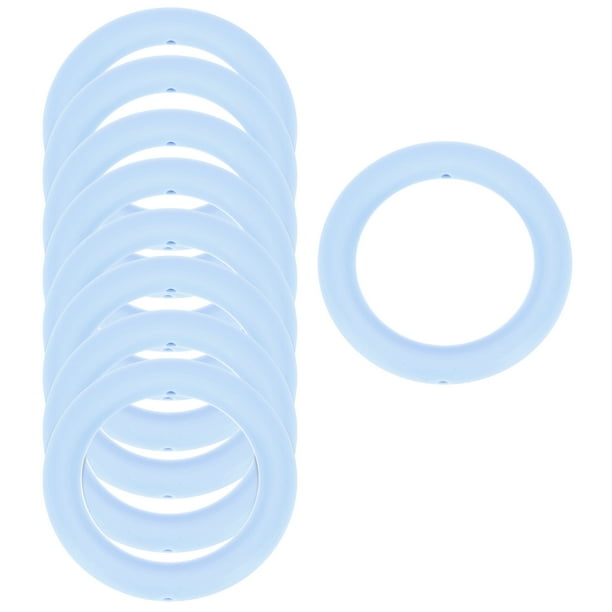 9 Pcs Anillo de Perlas de Silicona, Bucle de Silicona de 65mm con 2 Agujeros, Azul Claro