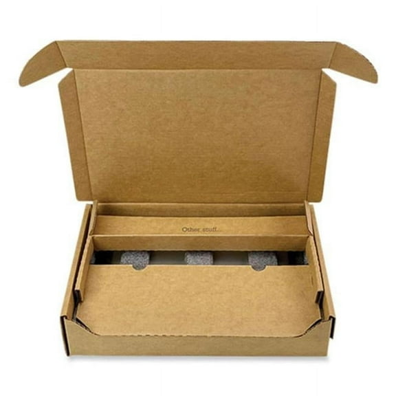 17.25 x 11.68 x 3.75 in. Foldover Laptop Shipping Box, Brown Kraft - Large
