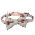 thumbnail image 1 of Collar de pajarita para perro, de algodón, ajustable, con estampado de flores, para gato, con hebilla en D para perros y gatos, flor verde L, 1 of 5