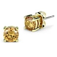 thumbnail image 1 of Alamode 3W547 Boucles d'Oreilles Femmes en Laiton Doré avec AAA Grade CZ en Champagne, 1 of 1