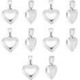 thumbnail image 1 of 10 dijes de corazón de acero inoxidable de 16 mm, colgantes de corazón inflado, dijes de metal para collares, pulseras, pendientes y bisutería para el Día de San Valentín., 1 of 6