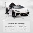 thumbnail image 1 of OUYAWEI 12V Ride On Sports Corvette Electric Car Remote Control LED Lights Music White Boys Girls, 1 of 7