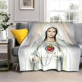 thumbnail image 4 of Impresión 3D de la Virgen María de Jesús, mantas de franela cálidas, ropa de cama de viaje, mantas finas, 4 of 4
