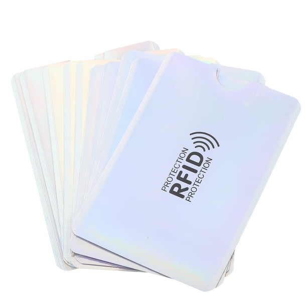 10 fundas portátiles para tarjetas de identificación, con bloqueo RFID y protector para tarjetas de crédito.