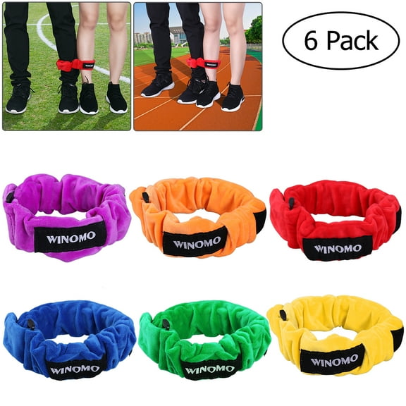 Uonlytech WINOMO 6pcs 3 Legged Race Bands Elastic Tie Rope Straps for Kids Legged Race Game Carnival Field Day Backyard and Relay Race Game