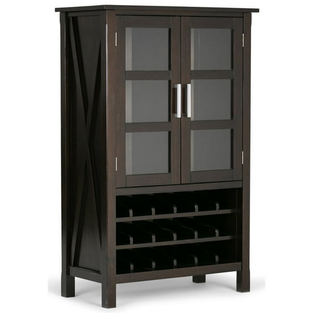 Simpli Home Kitchener Solid Wood High Storage Wine Rack in