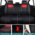 thumbnail image 4 of Tailored For 2005-2023 Toyota Tacoma Crew Cab Car Seat Covers PU Leather Full Set,Black&Red, 4 of 9
