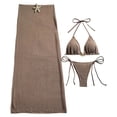 thumbnail image 6 of XIAOCHA Bikini And Cover Up Set For Women Halter Neck Triangle Top Drawstring Maxi Sarong Cover Ups Quick Drying Chic Beach Swimsuits, 6 of 9