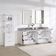thumbnail image 4 of Cadiz 84" Double Fir Wood White Vanity with Reticulated Grey Composite & Mirror, 4 of 15