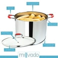 thumbnail image 2 of Millvado Stock Pot, Large Stainless Steel 17 Quart StockPot, Large Cooking Pot, Clear Glass Lid and Measurement Markings, Steam Hole, Induction, Gas, Electric Compatible Big Boiling Pot, 2 of 7
